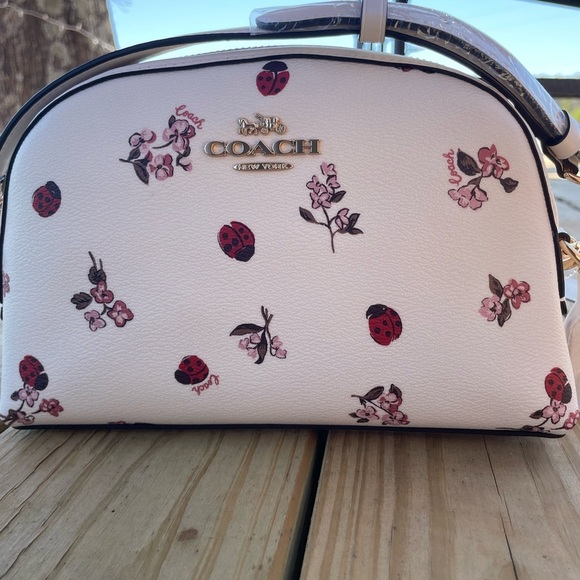 New🥰💐🌻Coach White Floral Print Women's Bag